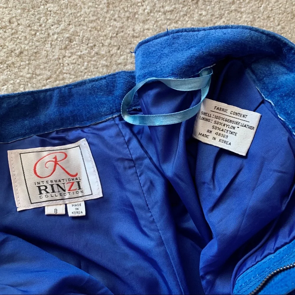 Vintage Royal Blue Suede High Waisted Trouser Pant - Picture 5 of 6